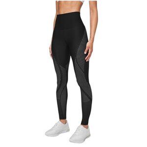 Lululemon Mapped Out High-Rise Tight 28" Black / Glacier Grey, Sense Knit, SZ 8
